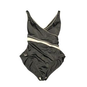 Vintage Speedo Women's Black One Piece Swimsuit Size 16 H